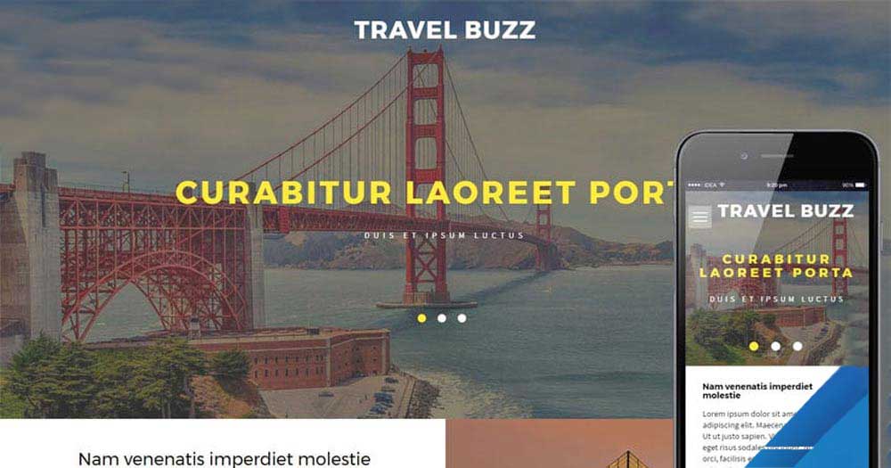 Giao diện website du lịch Travel Buzz
