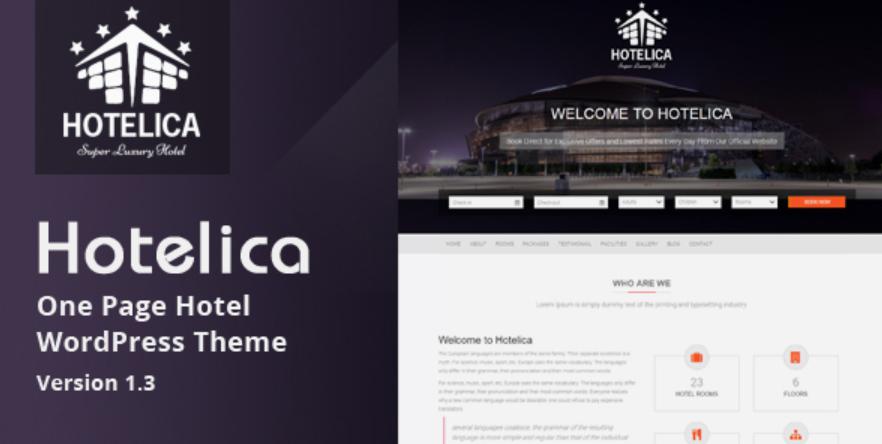 theme wordpress cho website khách sạn Hotelica