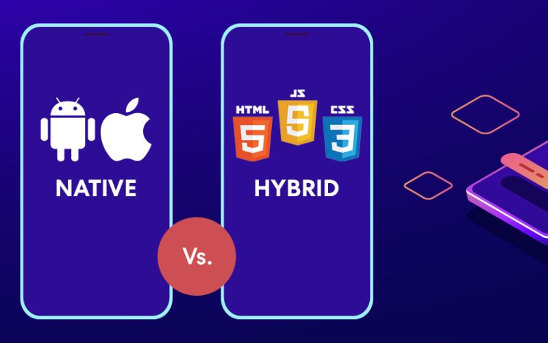 sự khác biệt giữa native mobile app và hybrid app