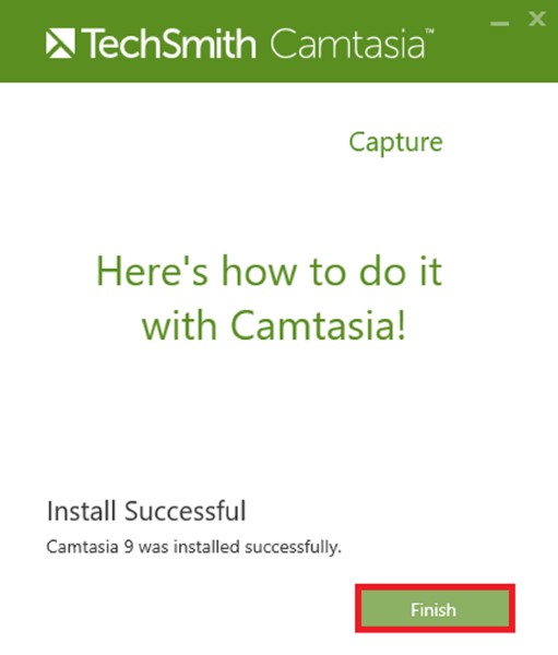 finish cài đặt camtasia studio 9 full license key