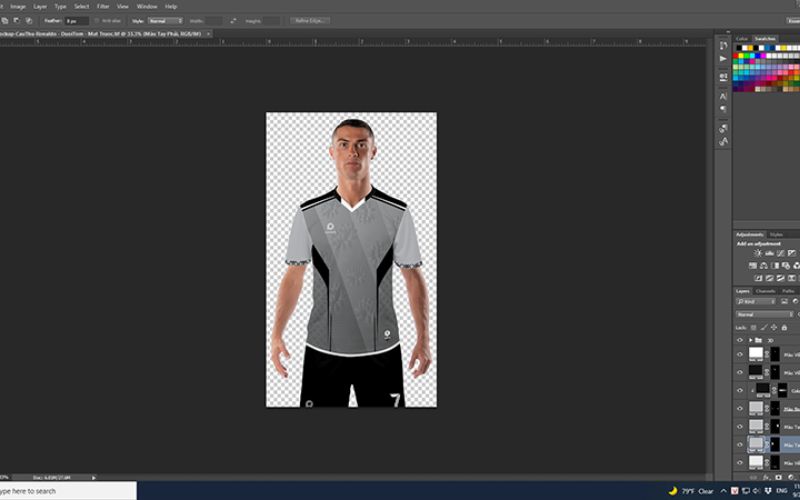 thiết kế áo bóng đá trên Photoshop Online
