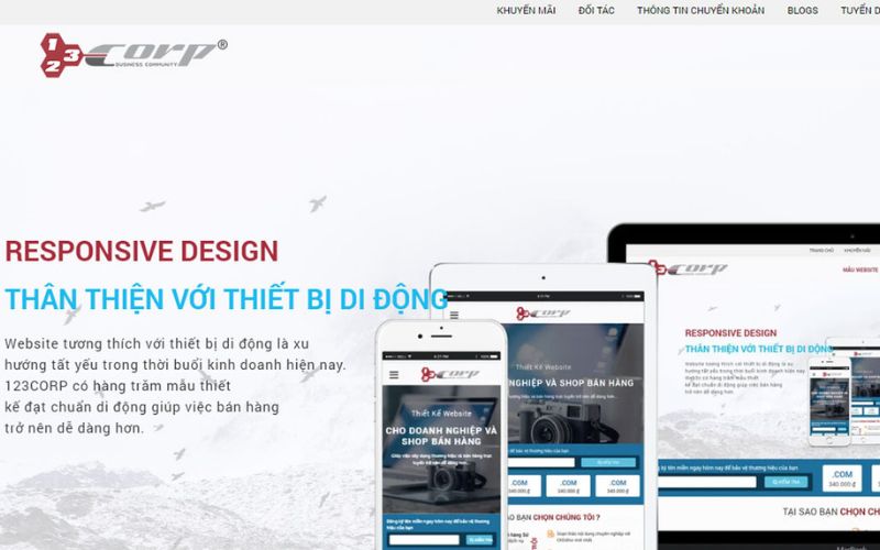 Đơn vị thiết kế website 123Corp