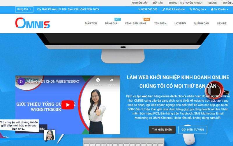 Công thiết kế web uy tín 500k